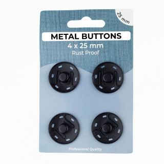 Snap fasteners METAL 25 mm black