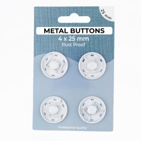 Snap fasteners METAL 25 mm off white