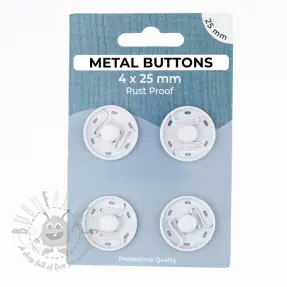 Snap fasteners METAL 25 mm off white