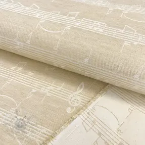 Decoration fabric jacquard Music notes lyrics metallic