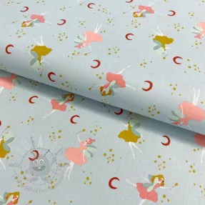 Cotton fabric Magical night light blue shadow ORGANIC