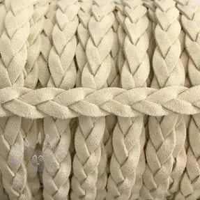 Suede cord twisted off white