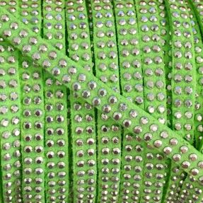Suede cord strass lime