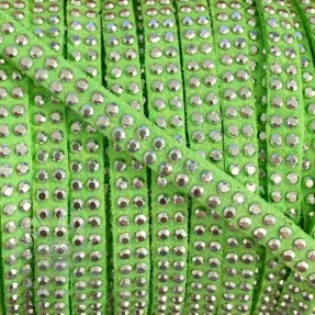 Suede cord strass lime
