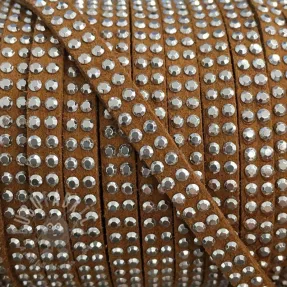 Suede cord strass camel