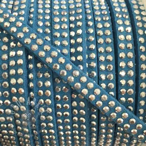 Suede cord strass aqua