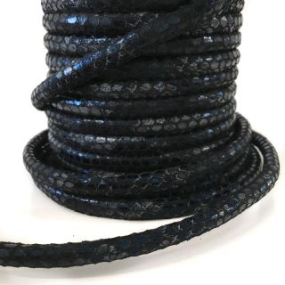 Faux leather cord Snake black