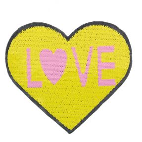 Sequins reversible Heart love yellow