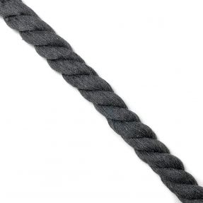 Cotton cord 2,5 cm dark grey