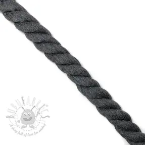 Cotton cord 2,5 cm dark grey