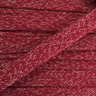 Cotton cord flat 15 mm melange red