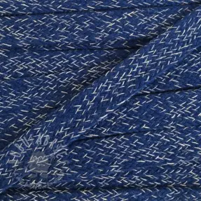 Cotton cord flat 15 mm melange navy