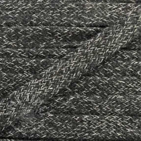 Cotton cord flat 13 mm melange dark grey