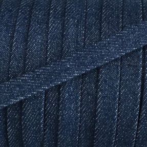 Cotton cord flat 10 mm Denim petrol