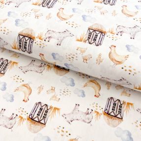 Cotton fabric Snoozy fabrics Farm style Piggy digital print