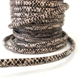Faux leather cord Snake brown