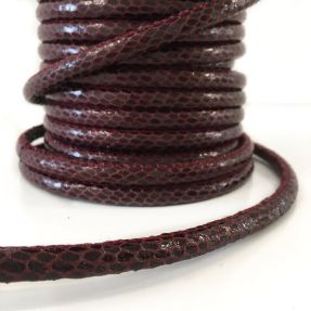 Faux leather cord Snake bordeaux