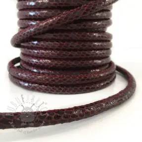 Faux leather cord Snake bordeaux