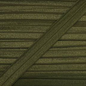 Bias binding elastic 15 mm camo green