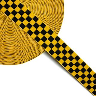 Elastic 4 cm Chequered jacquard ochre