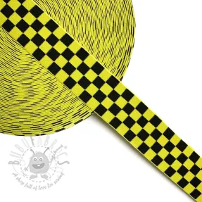 Elastic 4 cm Chequered jacquard yellow