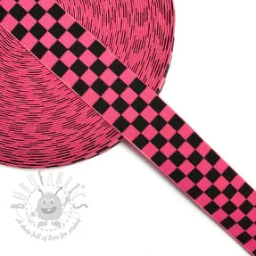 Elastic 4 cm Chequered jacquard fuchsia