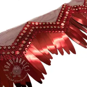 Lace tulle Burlesque zigzag bordeaux