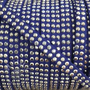 Suede cord strass kobalt
