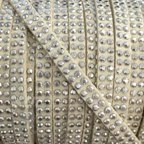 Suede cord strass ecru