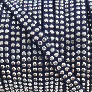 Suede cord strass dark blue