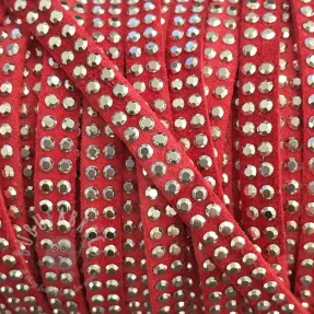 Suede cord strass coral