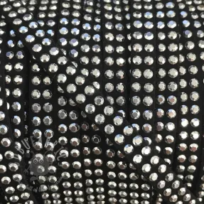 Suede cord strass black