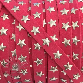 Suede cord Stars fuchsia