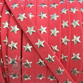 Suede cord Stars coral