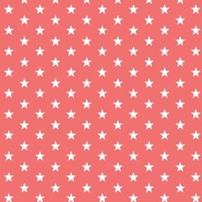 Cotton fabric Petit stars coral