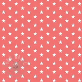 Cotton fabric Petit stars coral