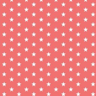 Cotton fabric Petit stars coral