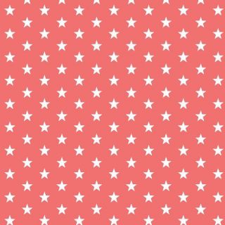 Cotton fabric Petit stars coral