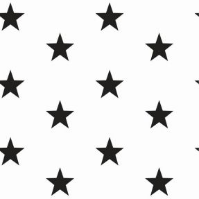 Cotton fabric Stars white/black