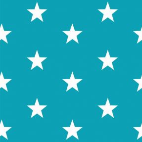 Cotton fabric Stars turquoise