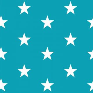 Cotton fabric Stars turquoise