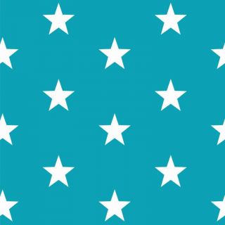 Cotton fabric Stars turquoise