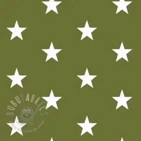 Cotton fabric Stars green