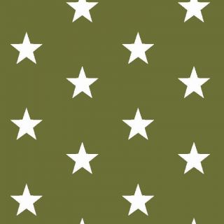 Cotton fabric Stars green