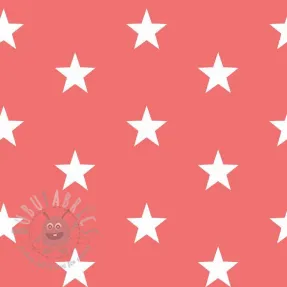 Cotton fabric Stars coral