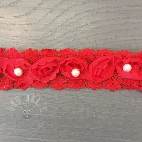 Lace tulle red