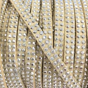 Suede cord strass sand