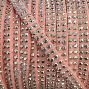 Suede cord strass rose