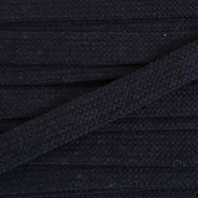 Cotton cord flat 15 mm black