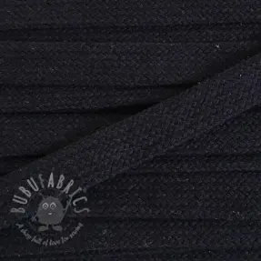 Cotton cord flat 15 mm black